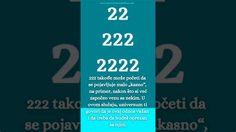 andjeoski brojevi 2222|Anđeoski brojevi 111, 2222 i značenje u numerologiji .